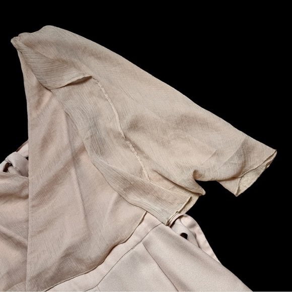 Zara Basic Blush Short Flutter Sleeve Jumpsuit US S - Picture 4 of 8